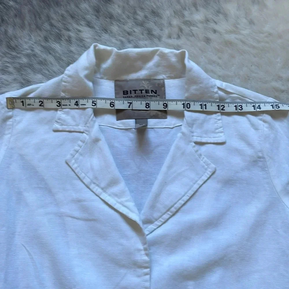 🔥4/$20 Bitten White Linen Blazer - Picture 14 of 16
